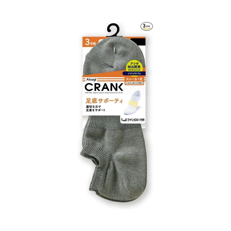 【60%OFF】【435円】 アツギ 足底サポーティ 綿混 スニーカー丈 ソックス CRANK 3足組