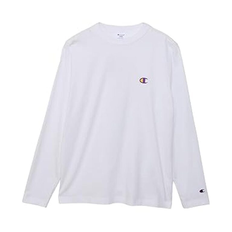 【実質880円】 チャンピオン メンズ 綿100% COTTON USA ベーシック バインダーネック スクリプトロゴ ロングスリーブTシャツ