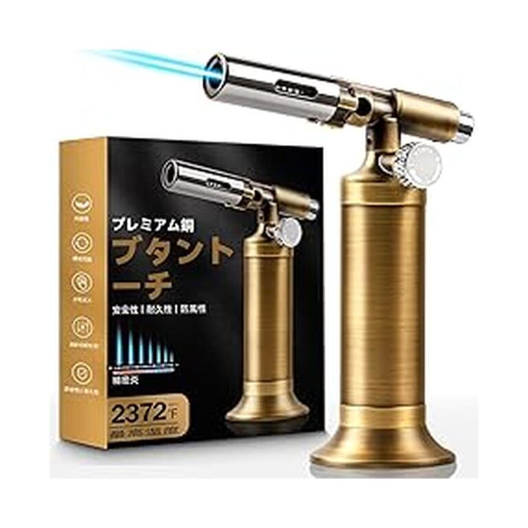 【70%OFF】【1,494円】 MEREZA ガス充填式 ワンタッチ着火 炎温度約1300度 強力耐風トーチバーナー 【送料無料】