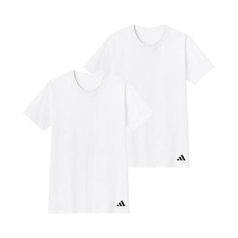 【値下げ】【実質1,567円】 アディダス メンズ インナートップス 綿100% 天竺編み クルーネックTシャツ 2枚組