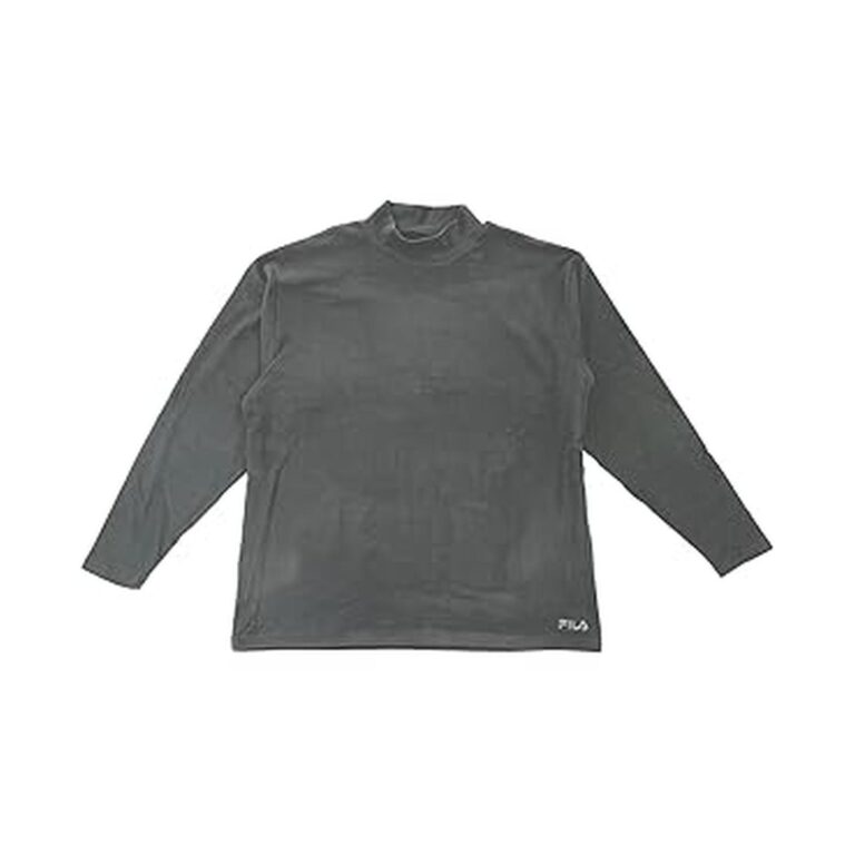 【値下げ】【682円】 FILA メンズ 保温 モックネック 長袖 無地 Tシャツ