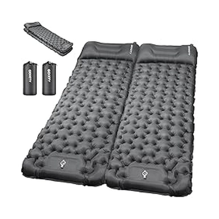 【34%OFF】【5,979円】 GEKETY 足踏み式 厚さ約10cm 無限連結可能 枕付き エアマット 2個セット 【送料無料】