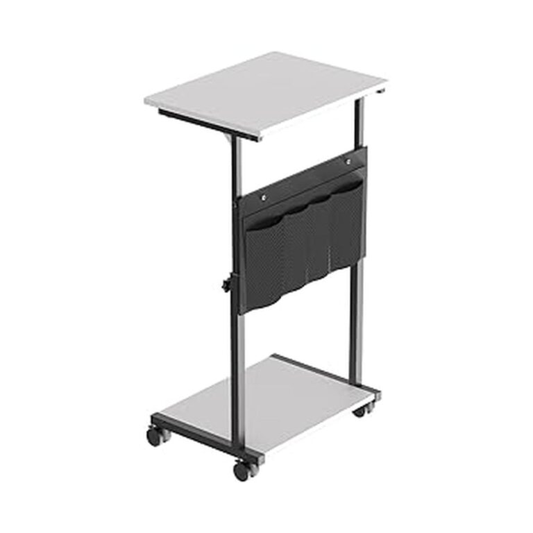 【50%OFF+50%OFF】【980円】 DOMICON 昇降式 収納ポケット付き キャスター付き サイドテーブル