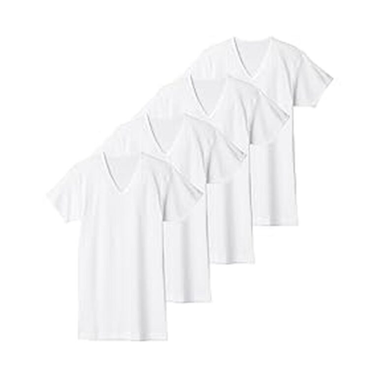 【55%OFF】【1,200円（定期便1,140円）】 グンゼ やわらか肌着 綿100% 抗菌防臭加工 半袖V首 インナーシャツ 4枚組